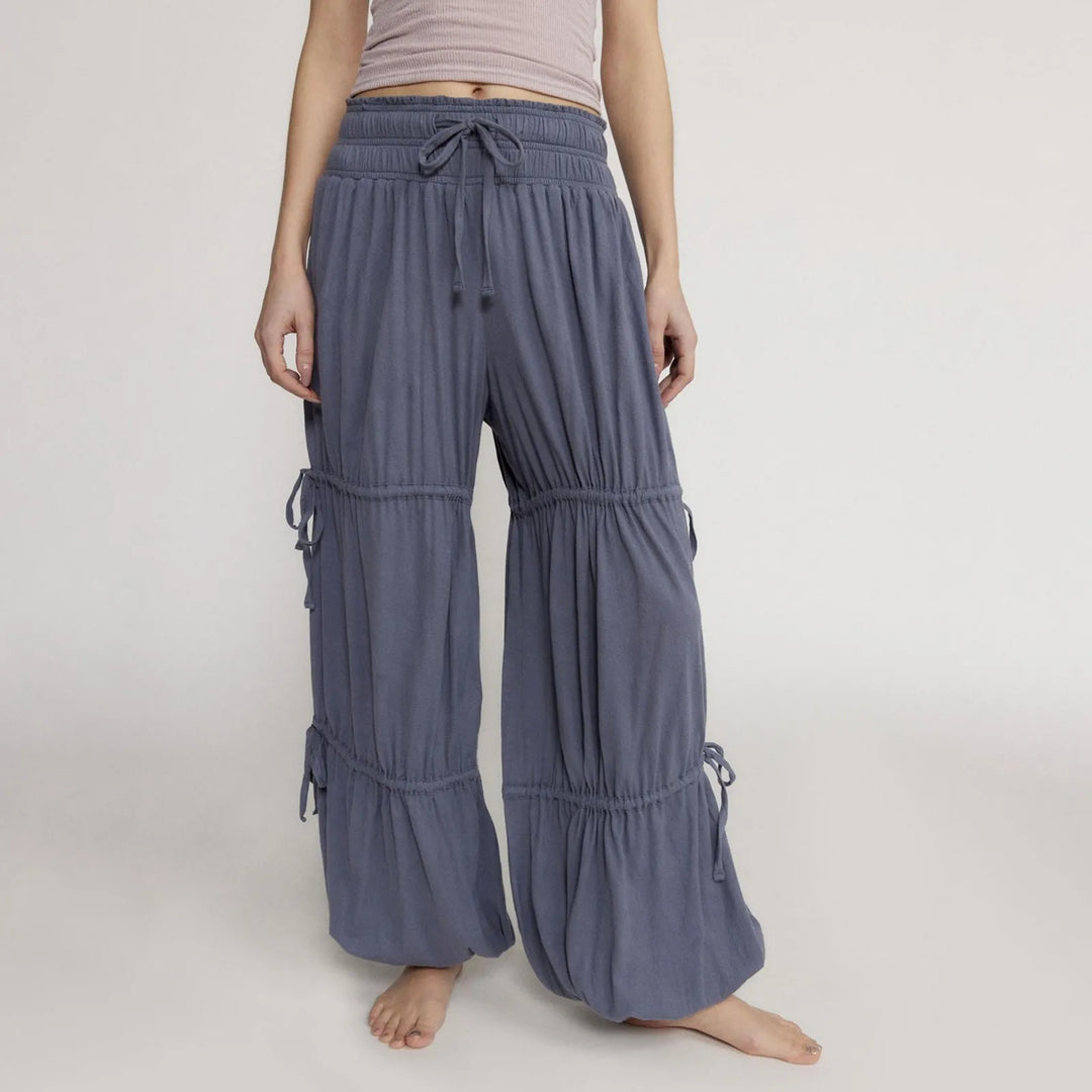 Gaia Ruched-Leg Pants