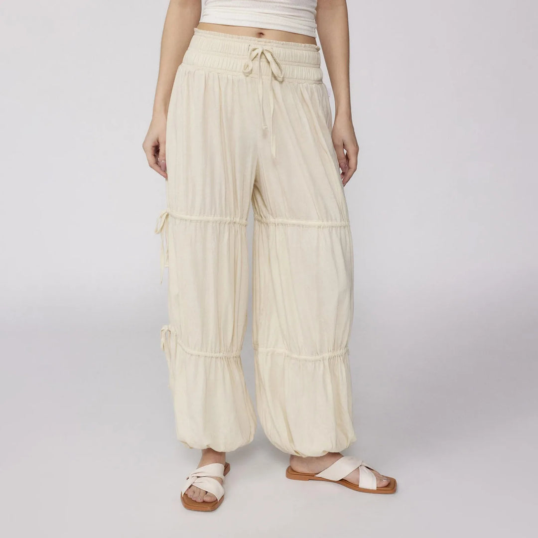Gaia Ruched-Leg Pants