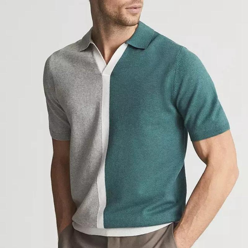 Mateo Split-Panel Knit Polo