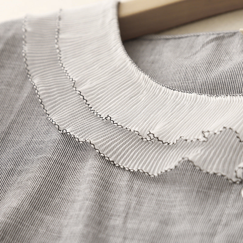 Mira Petal-Collar Blouse