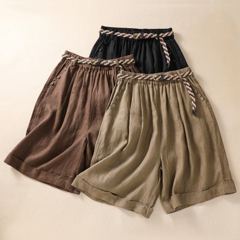 Nova Linen Belted Shorts
