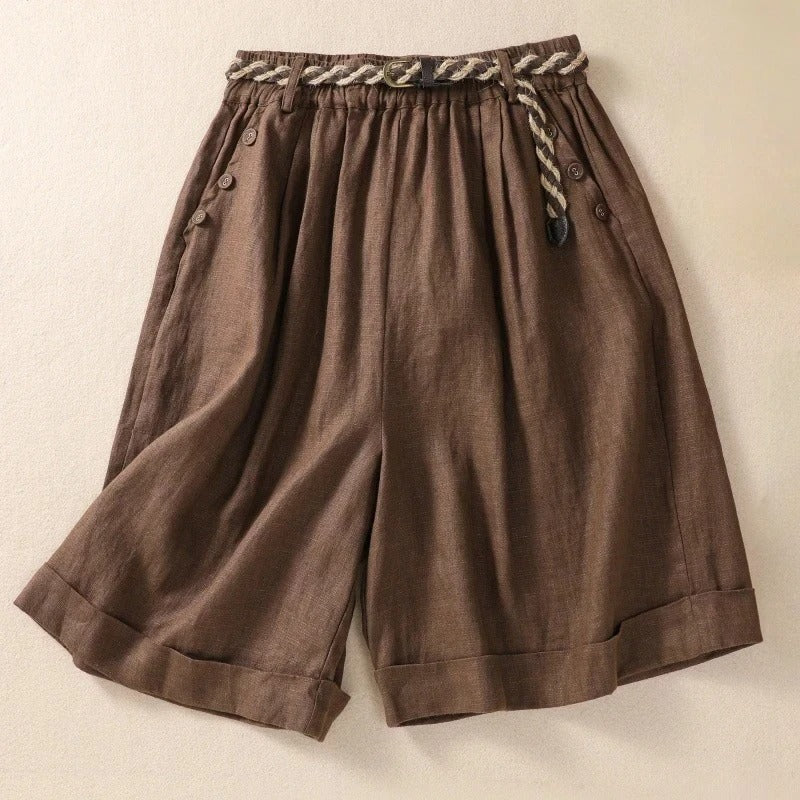 Nova Linen Belted Shorts