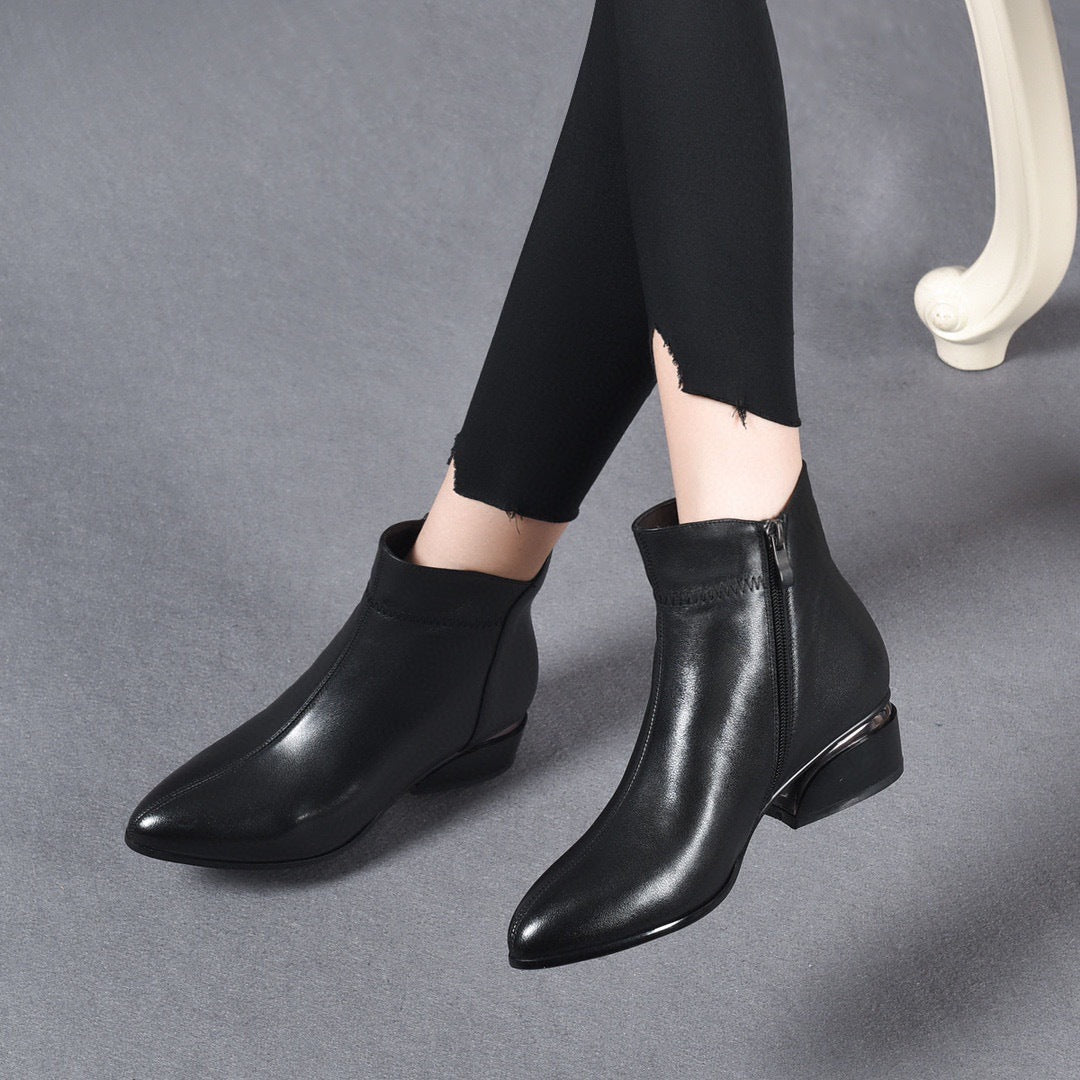 Avelin Leather Ankle Boots