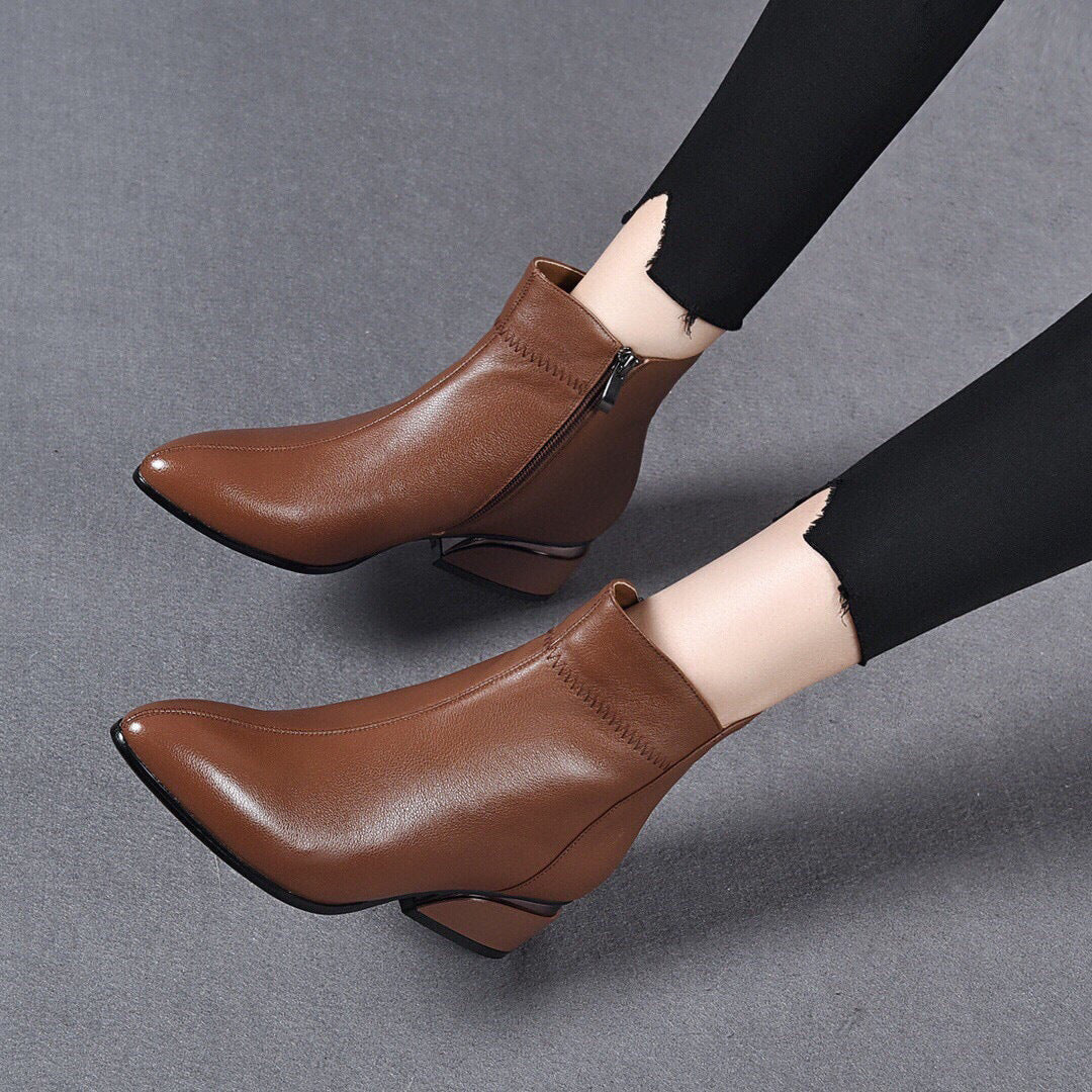 Avelin Leather Ankle Boots