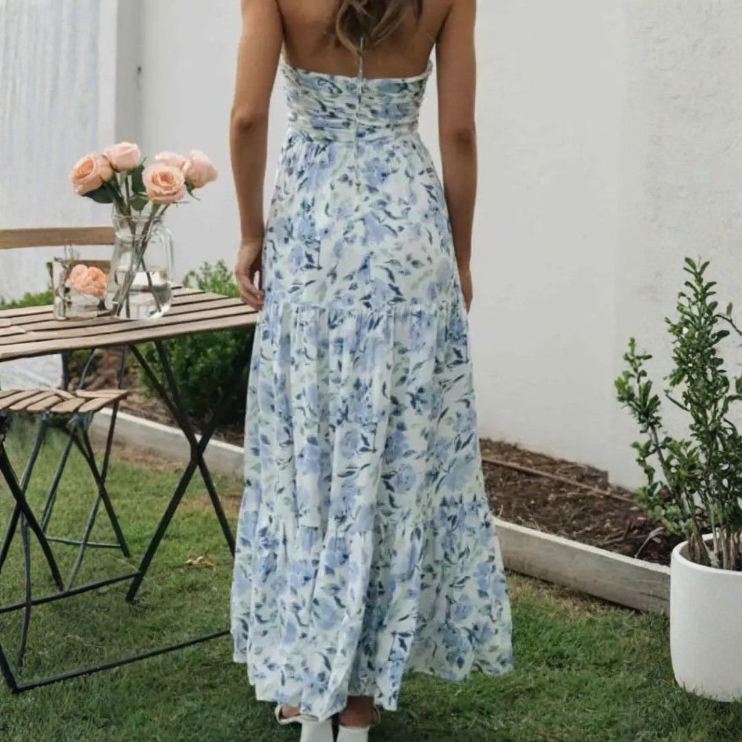 Lyren Printed Halter Dress