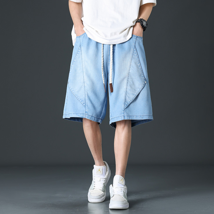 Prism Wide-Leg Denim Shorts