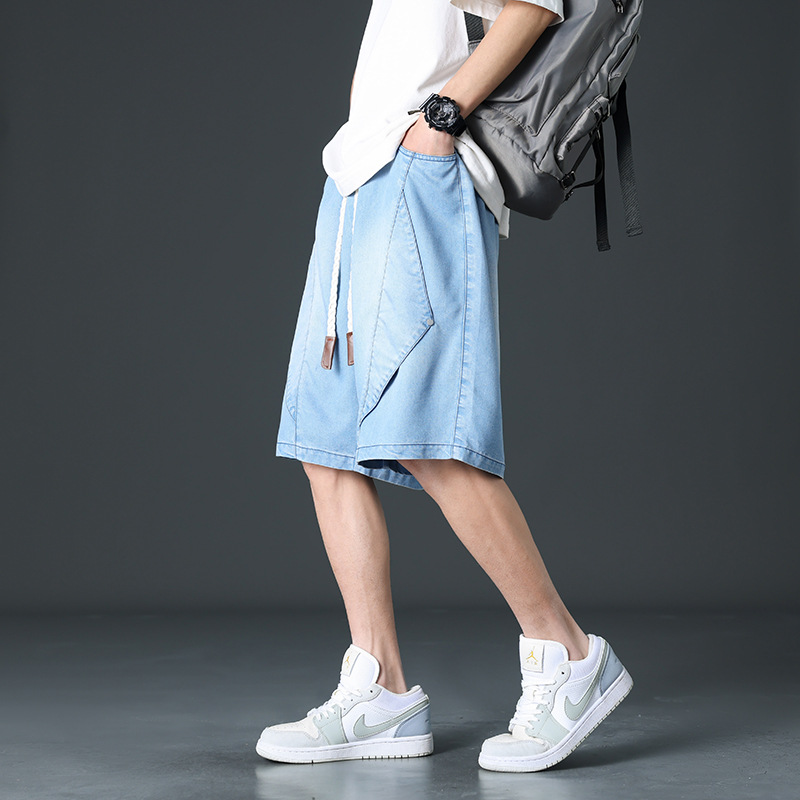 Prism Wide-Leg Denim Shorts