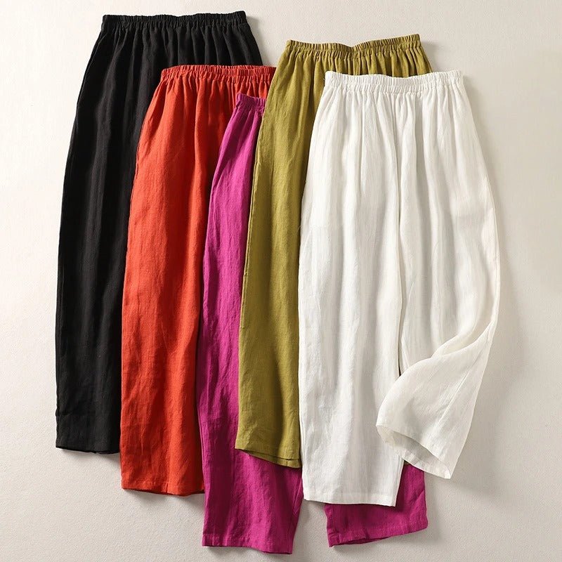 Sofia Tapered Relax-Fit Linen Pants