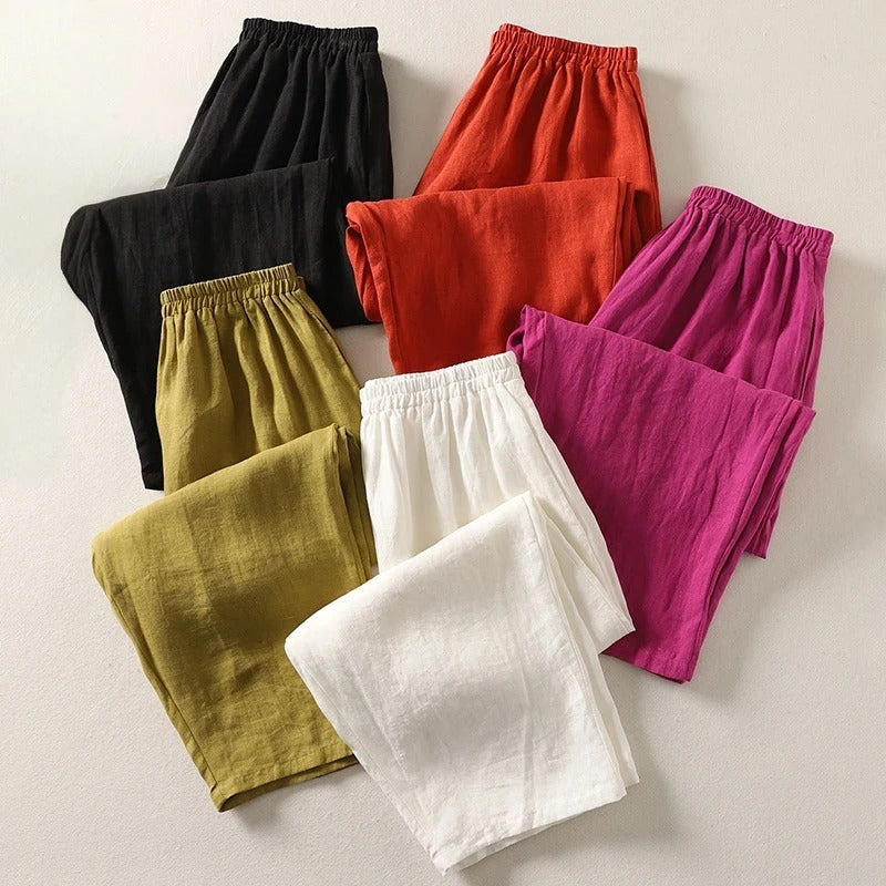 Sofia Tapered Relax-Fit Linen Pants