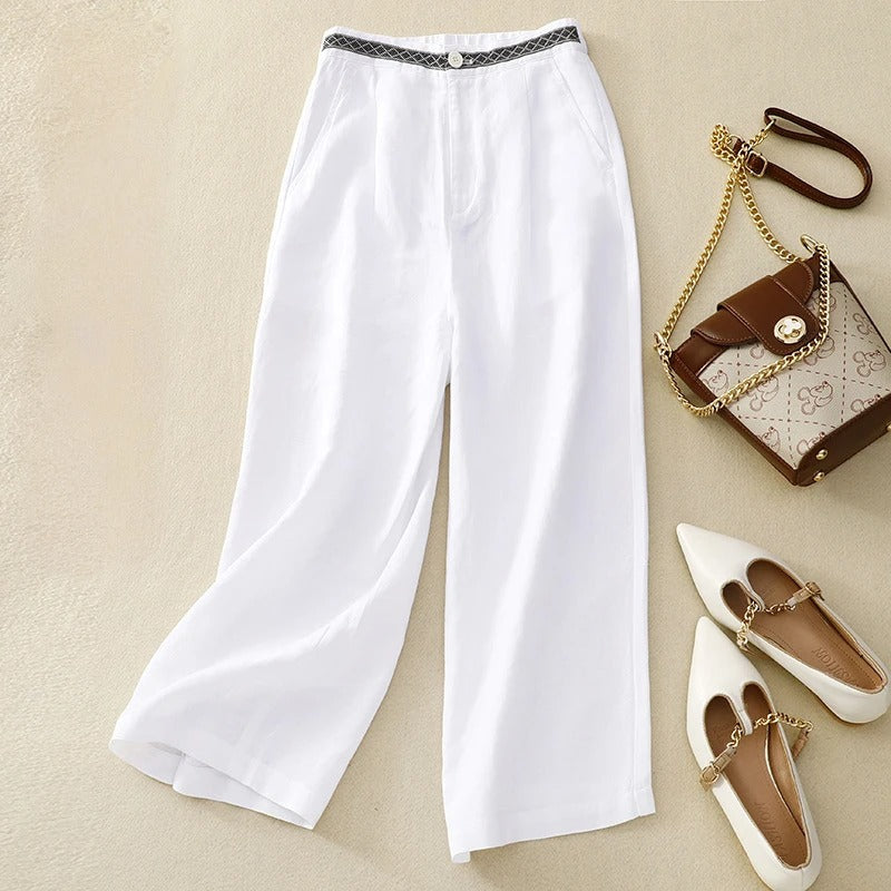 Vivienne Luxe Wide-Leg Linen Trousers
