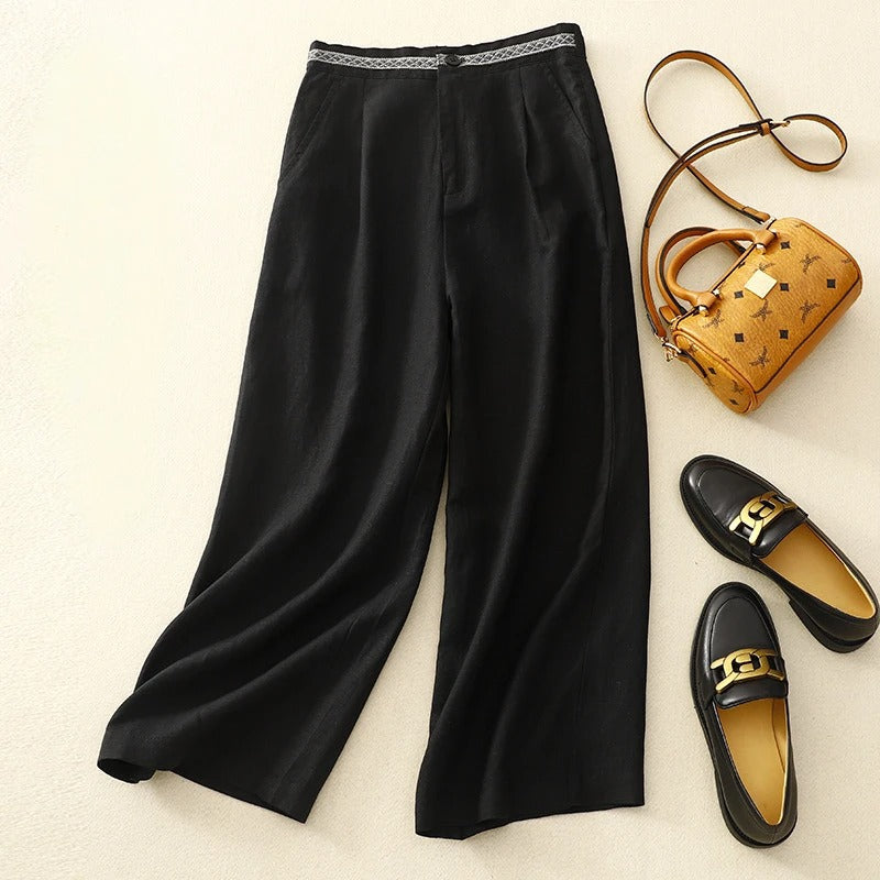 Vivienne Luxe Wide-Leg Linen Trousers