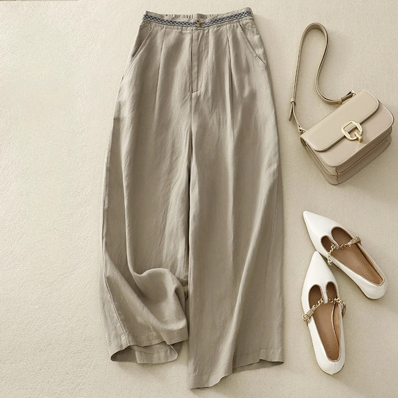 Vivienne Luxe Wide-Leg Linen Trousers