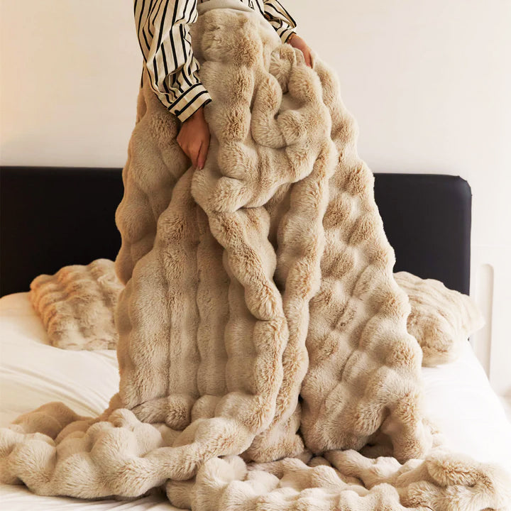 Kylor Pearl Rabbit Fur Blanket